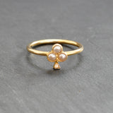 Vintage pearl and diamond ring