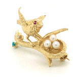 Bird & Nest Brooch