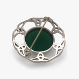 Silver Chrysoprase Brooch