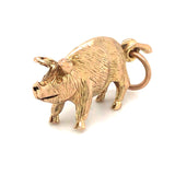 vintage gold pig charm
