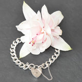 Silver Heart Lock Bracelet