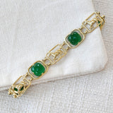 Gold Horse & Chalcedony Bracelet