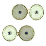 Pearl & Sapphire Cuff-Links