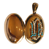Turquoise & Pearl Locket