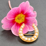 Pearl Horse Shoe Brooch