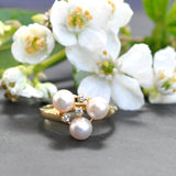 Pearl & Diamond Cluster Ring
