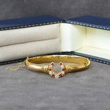 Ruby & Diamond Horse Shoe Bangle
