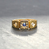 Diamond & Sapphire Gypsy Ring