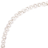 Stylish silver double flat curb link chain. 