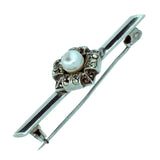 Marcasite & Pearl Brooch