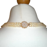 Pearl Necklace with Pearl & Diamond Clasp