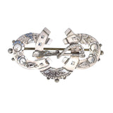 silver horse shoe brooch