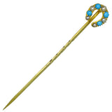 Turquoise & Pearl Tie Pin