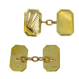 Gold Sun Ray Cuff Links