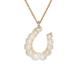 Victorian Pearl Horse Shoe Necklace