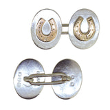 Silver Horse Shoe Cuff Links