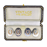 Silver Horse Shoe Cuff Links