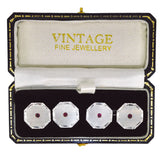 Silver & Ruby Cuff Links