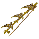Swallow Bird Bar Brooch