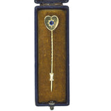 Sapphire Heart Tie Pin