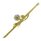 Blue Lace Agate & Diamond Brooch