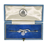 Blue Lace Agate & Diamond Brooch