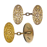 Rose Gold Oval Cuff Links