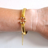 Ruby & Diamond Horse Shoe Bangle