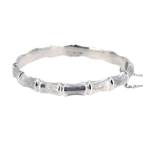 Textured Silver 'Bamboo' Bangle