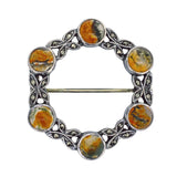 moss agate brooch, marcasite brooch
