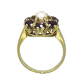 Pearl & Garnet Cluster Ring