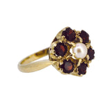 Pearl & Garnet Cluster Ring