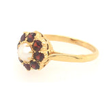 Garnet & Pearl Cluster Ring