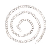 Stylish silver flat link curb link chain. Circa 1980s.