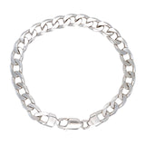 Silver flat link curb link bracelet. Hallmarked and dated Sheffield UK 1996.