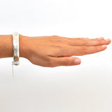 Leaf Pattern Silver Bangle