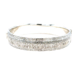 Vintage silver bangle with a 'Barked Effect' texture on the surface, dated 1974 and hallmarked in Birmingham.