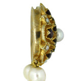 Pearl Necklace with Garnet & Pearl Clasp