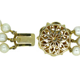 Pearl Necklace with Garnet & Pearl Clasp