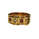 Ruby & Diamond Buckle Ring