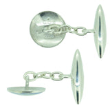 Silver Enamel Rose Cufflinks
