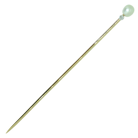 Pearl & Diamond Stick Pin