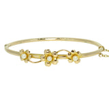 Yellow Gold & Pearl Bangle