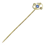 Sapphire & Pearl Tie Pin