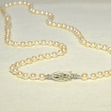 Pearl Necklace with Diamond Clasp