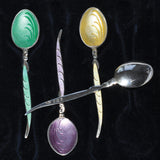 Silver Enamel Coffee Spoons